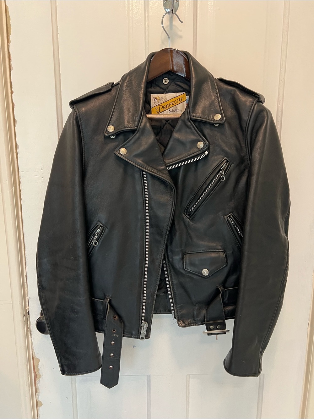 Schott NYC 618 Steerhide Perfecto 618 Black Leather Biker Jacket